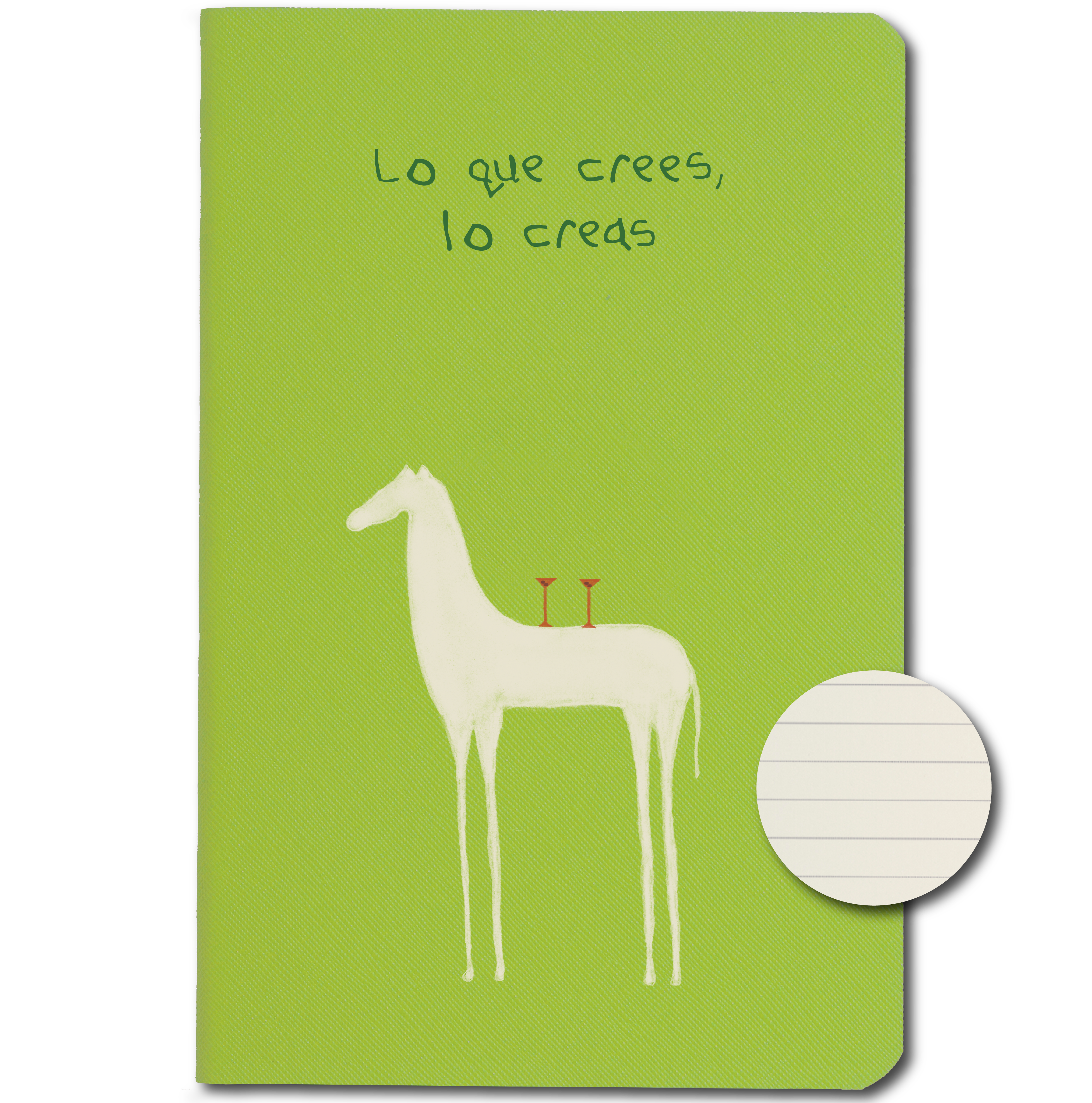 Libreta Pasta Suave Rayas Manzana - Lo que crees lo creas