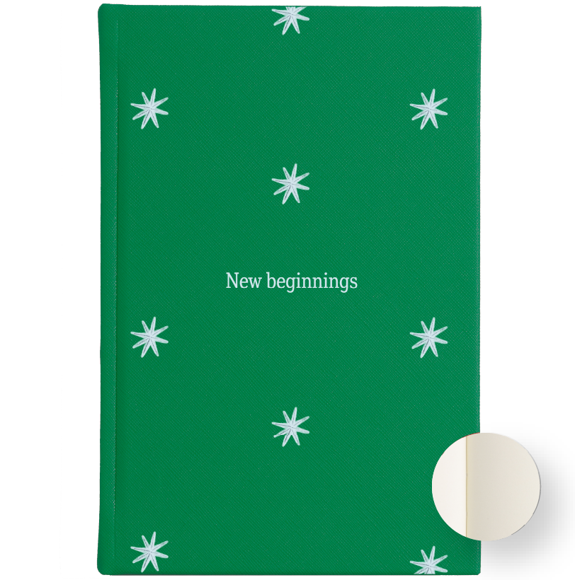 Libreta Pasta Dura - New Beginnings + estrellas