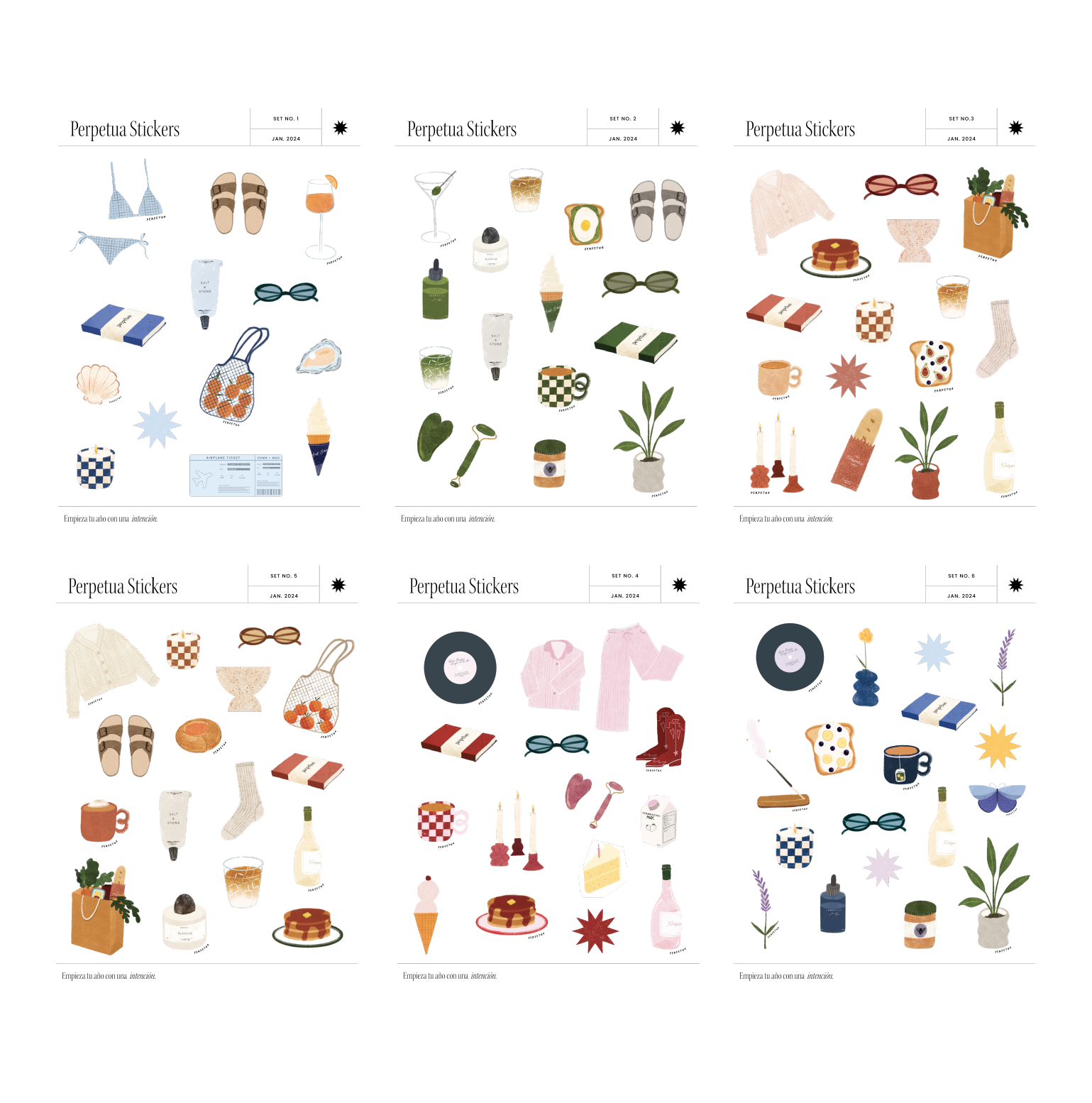 Set de Stickers Perpetua - 6 Planillas