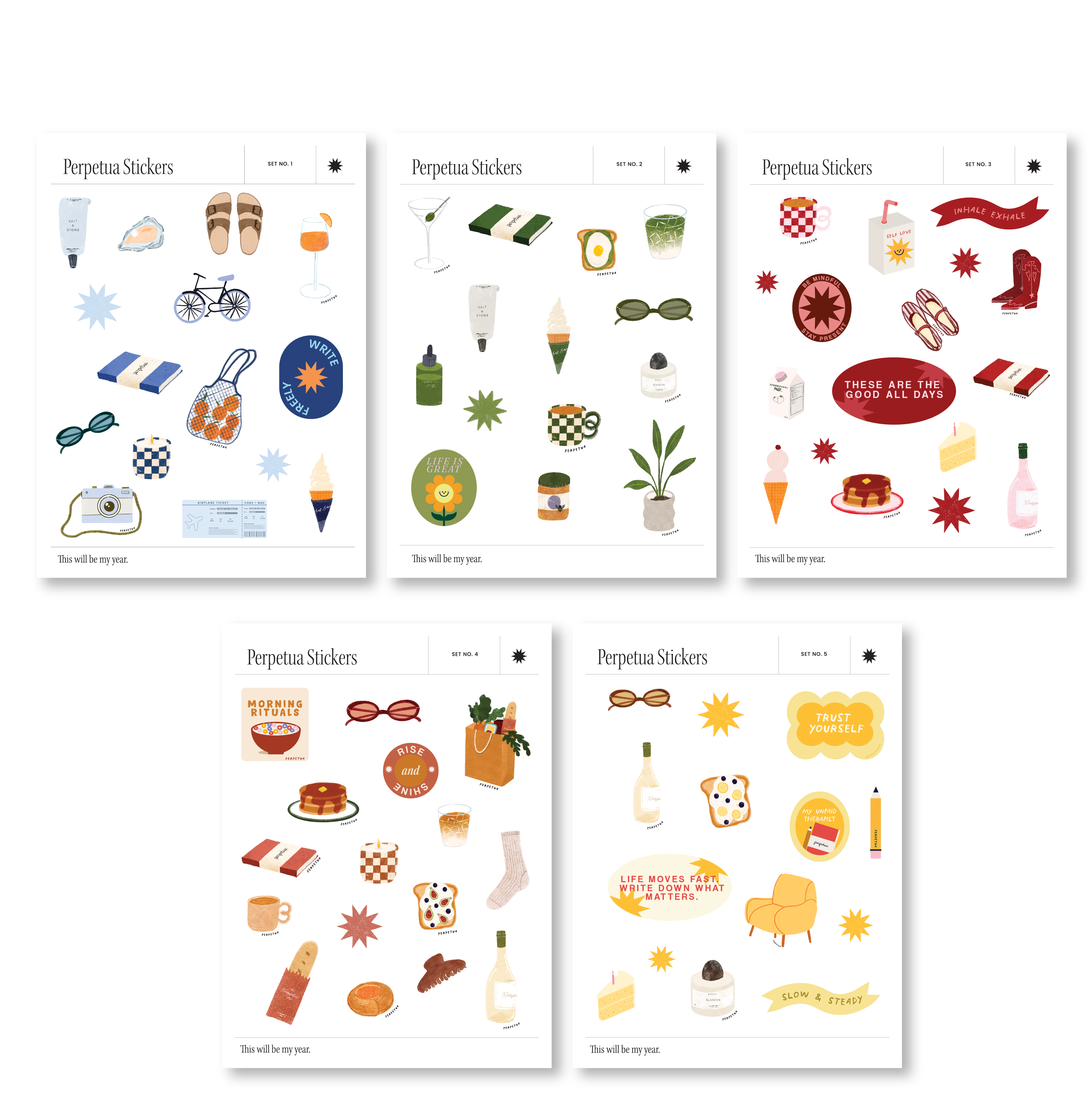 Set de Stickers Perpetua - 5 Planillas