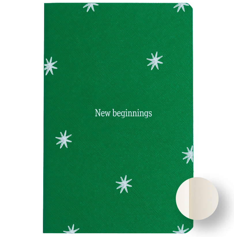 Libreta Pasta Suave - New Beginnings + estrellas