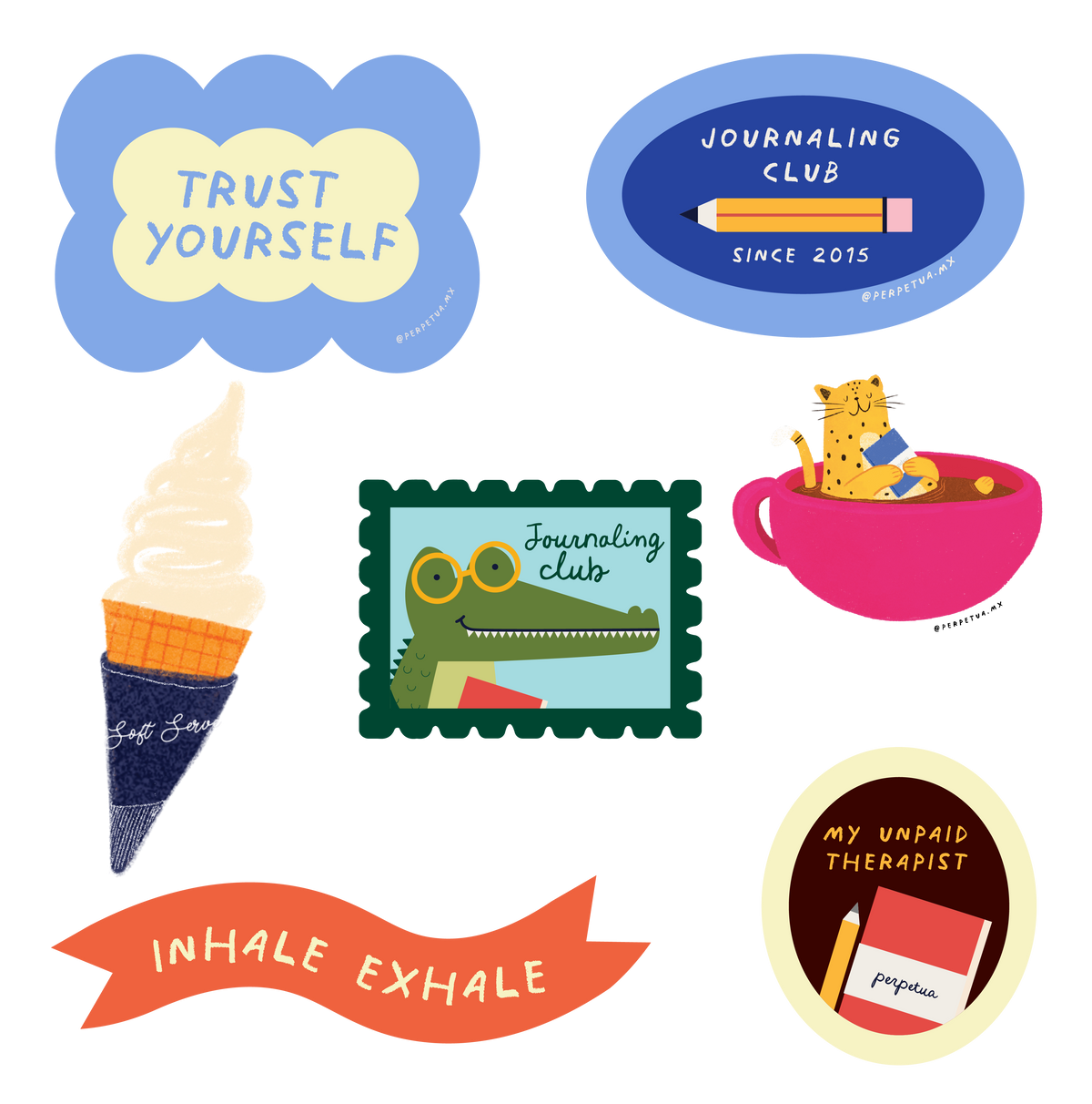 Set de Stickers - Journaling Club