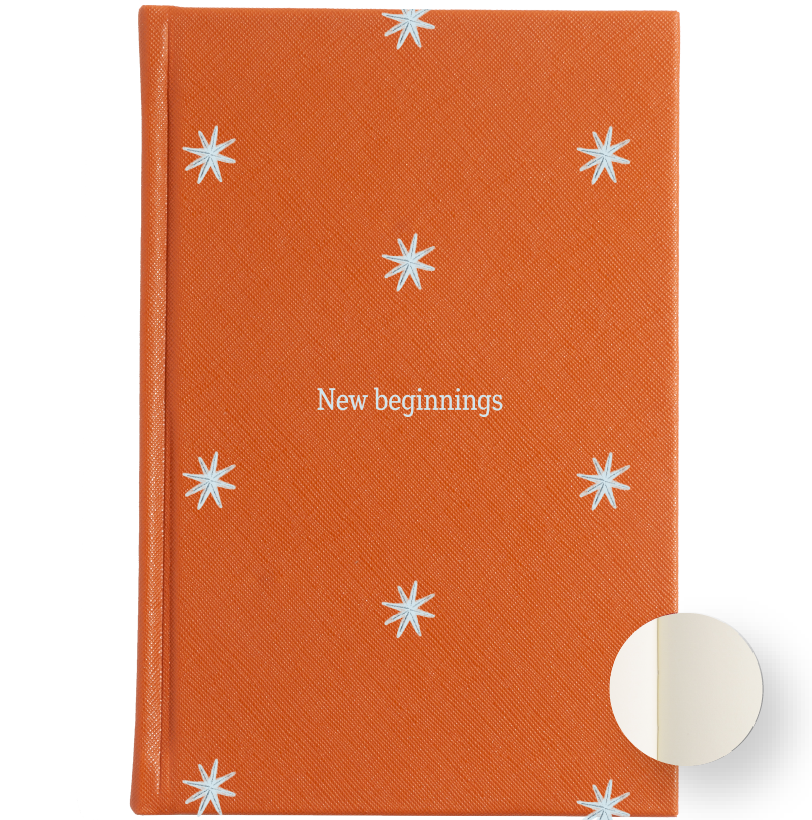 Libreta Pasta Dura - New Beginnings + estrellas