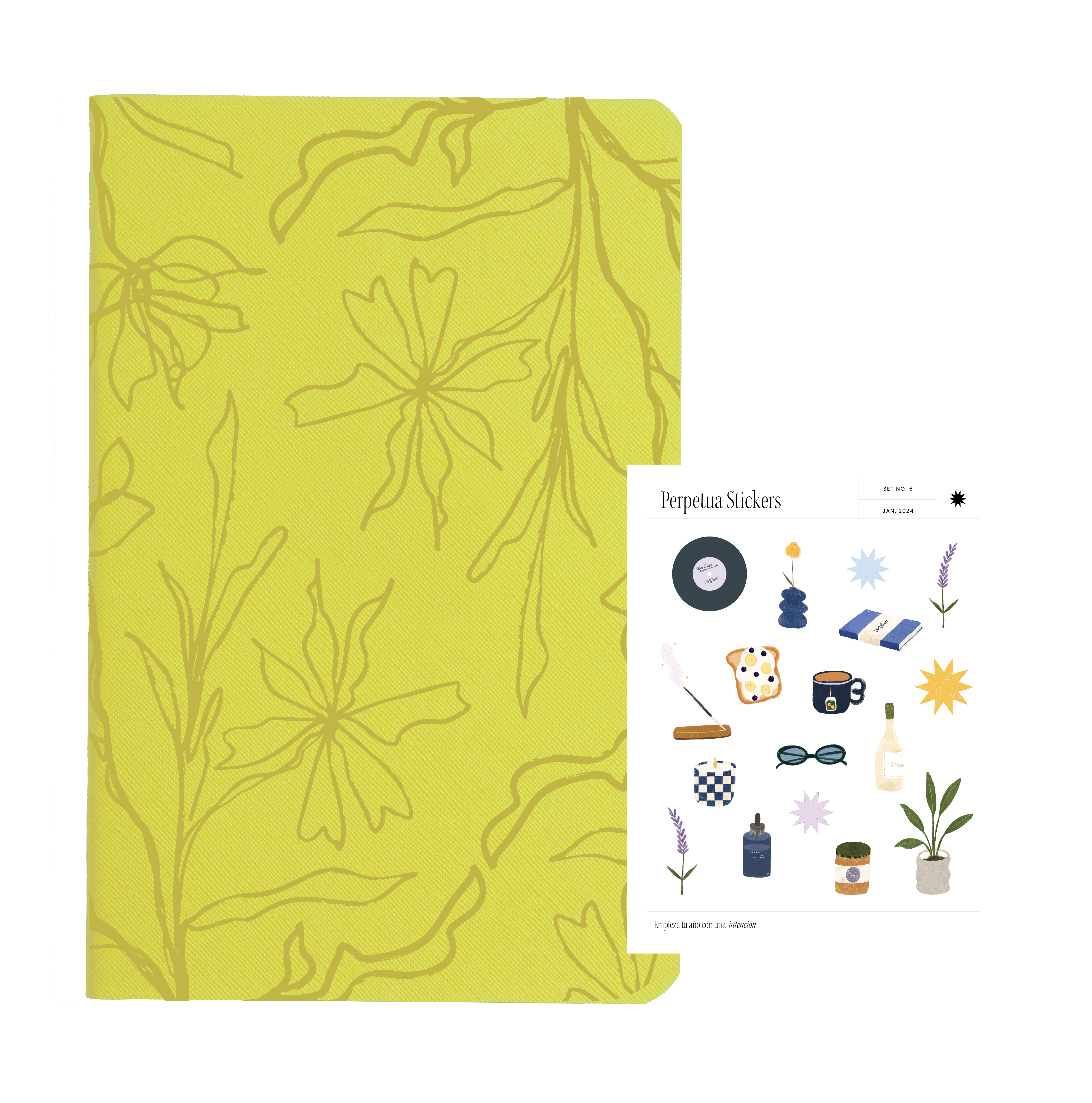 Libreta no. 5 Amarillo - Flores